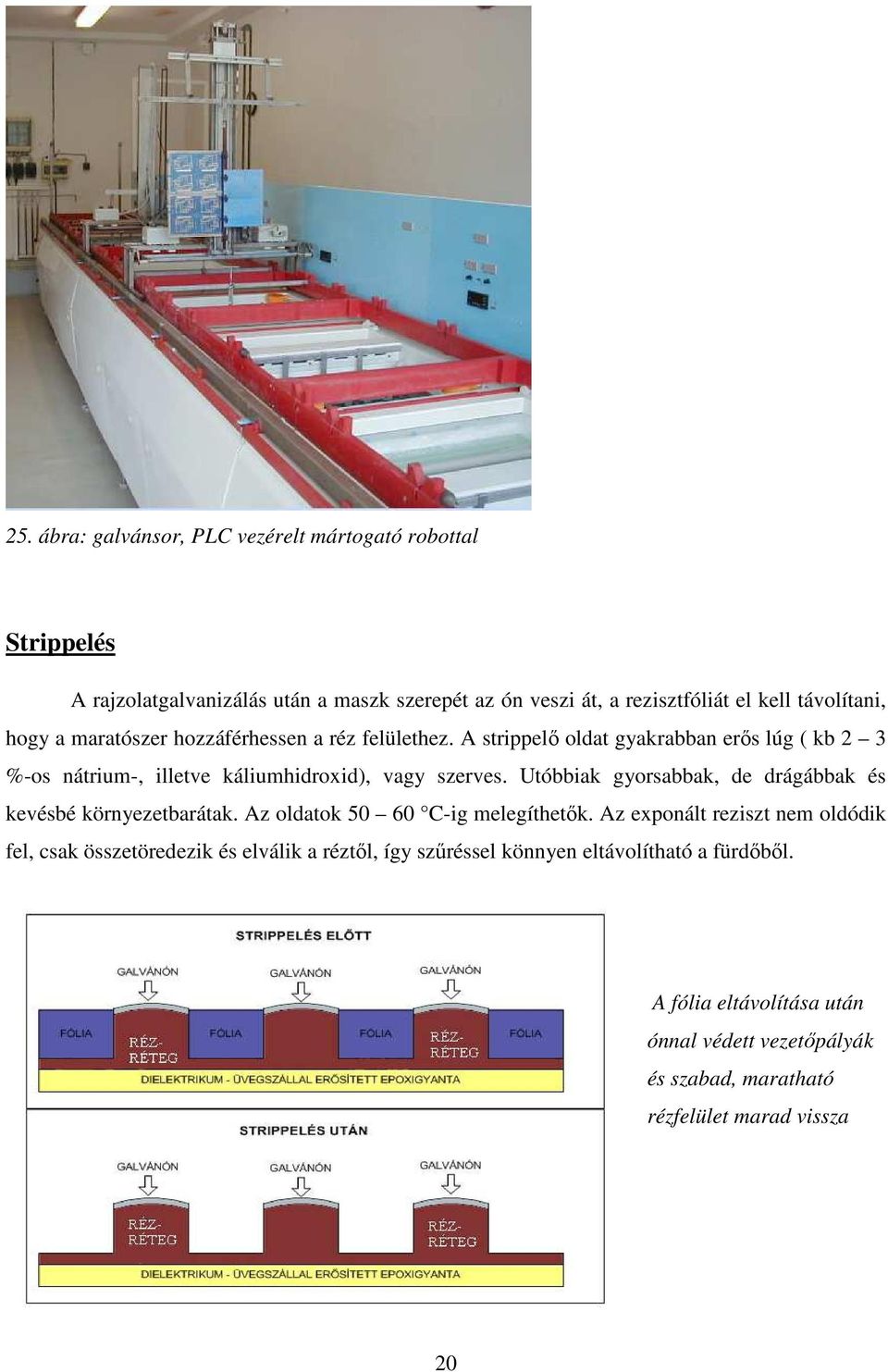 A strippelı oldat gyakrabban erıs lúg ( kb 2 3 %-os nátrium-, illetve káliumhidroxid), vagy szerves.