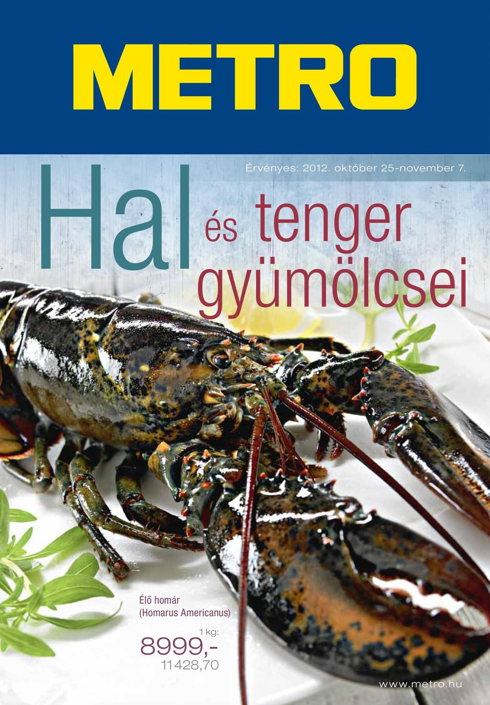 Hal tenger és gyümölcsei Élő homár