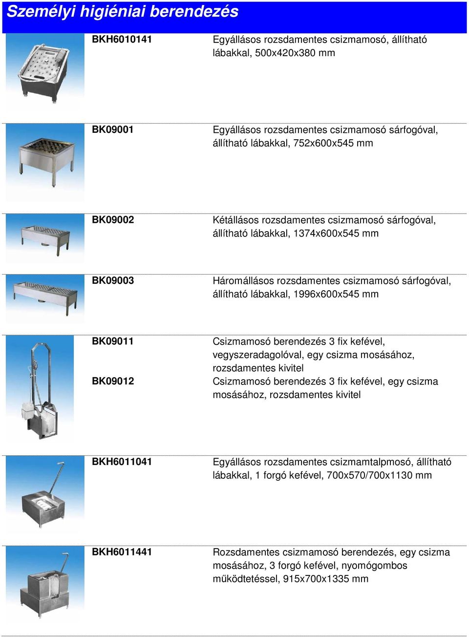 BK09012 Csizmamosó berendezés 3 fix kefével, vegyszeradagolóval, egy csizma mosásához, rozsdamentes kivitel Csizmamosó berendezés 3 fix kefével, egy csizma mosásához, rozsdamentes kivitel BKH6011041