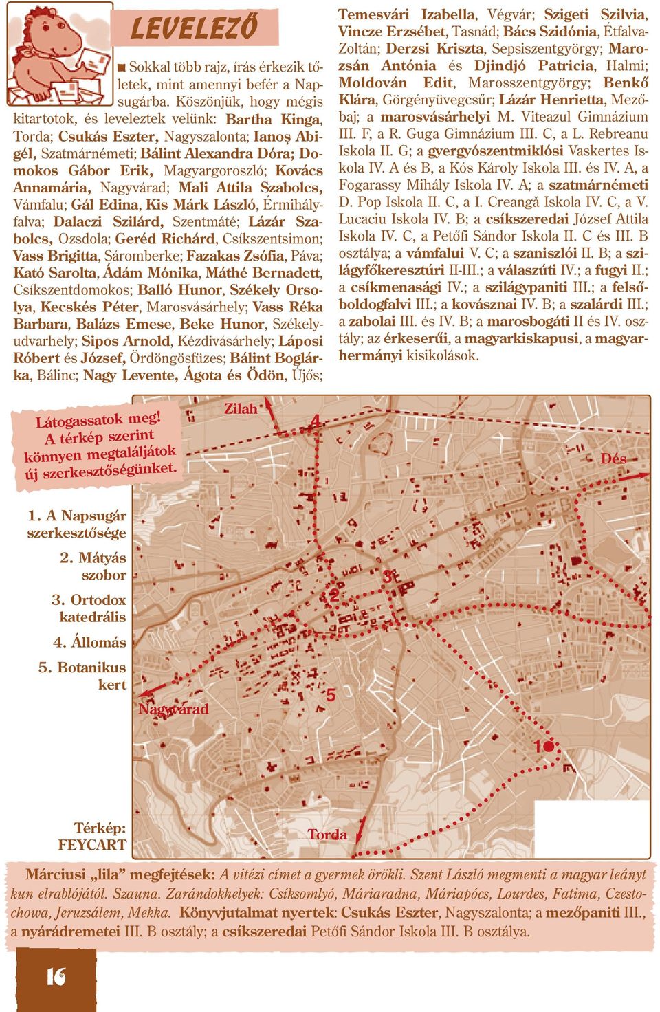 Kovács Annamária, Nagyvárad; Mali Attila Szabolcs, Vámfalu; Gál Edina, Kis Márk László, Érmihályfalva; Dalaczi Szilárd, Szentmáté; Lázár Szabolcs, Ozsdola; Geréd Richárd, Csíkszentsimon; Vass