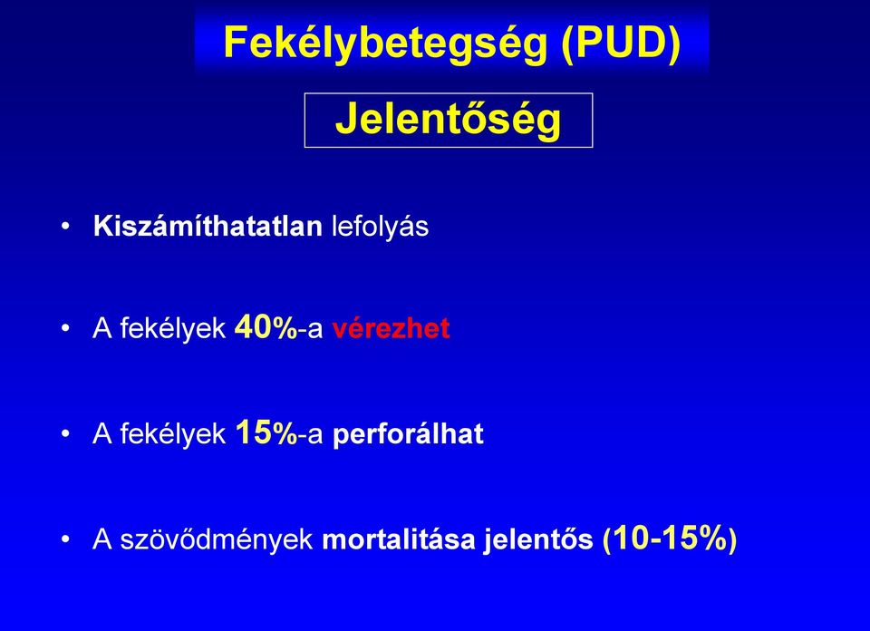 40%-a vérezhet A fekélyek 15%-a