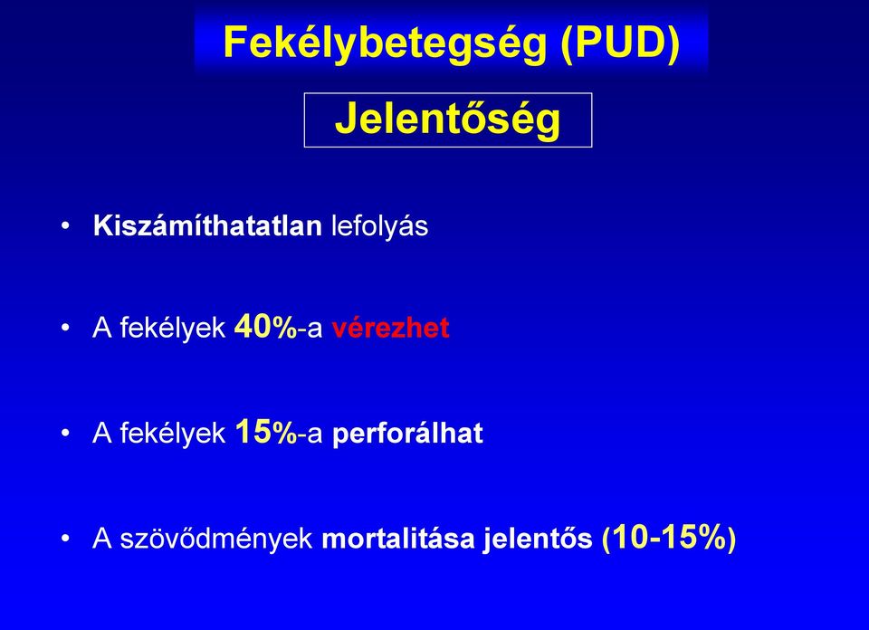 40%-a vérezhet A fekélyek 15%-a