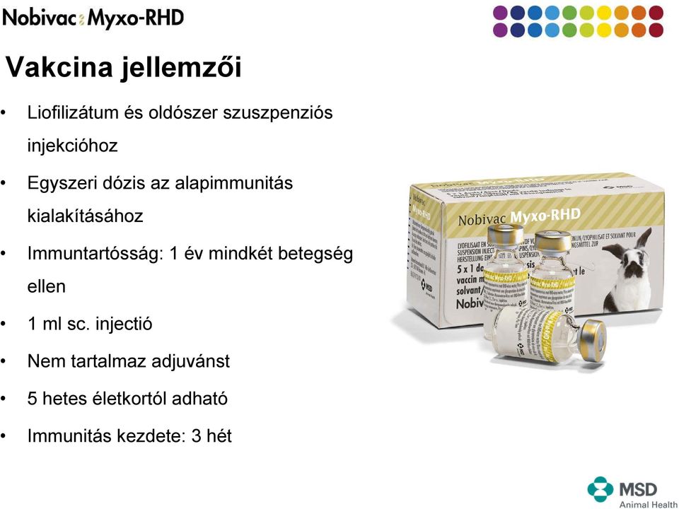 Immuntartósság: 1 év mindkét betegség ellen 1 ml sc.