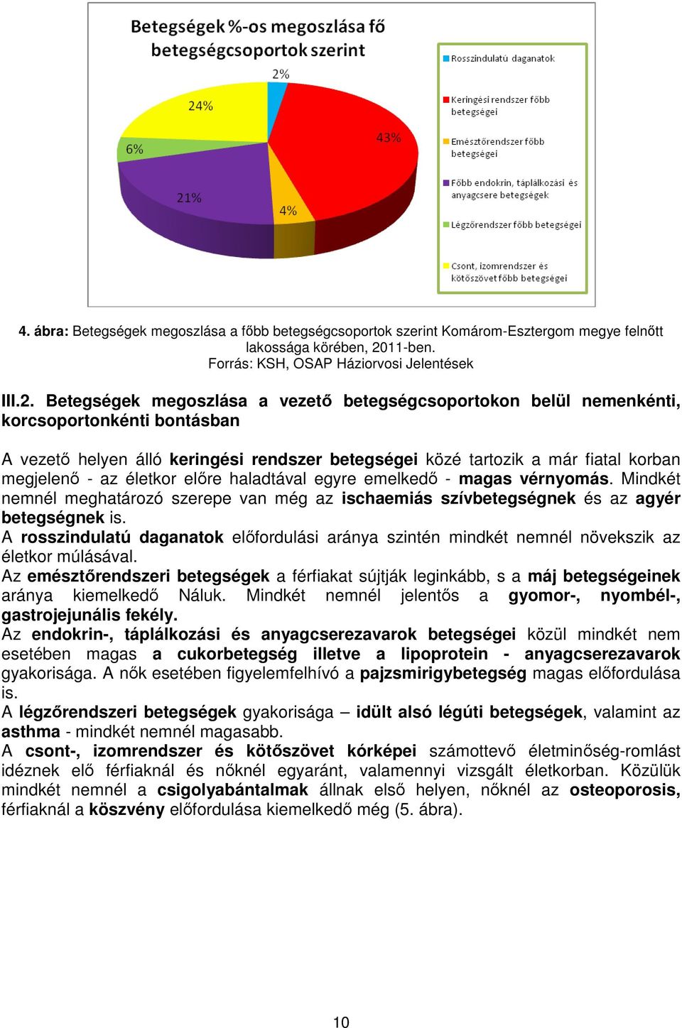 Betegségek megoszlása a vezető betegségcsoportokon belül nemenkénti, korcsoportonkénti bontásban A vezető helyen álló keringési rendszer betegségei közé tartozik a már fiatal korban megjelenő - az