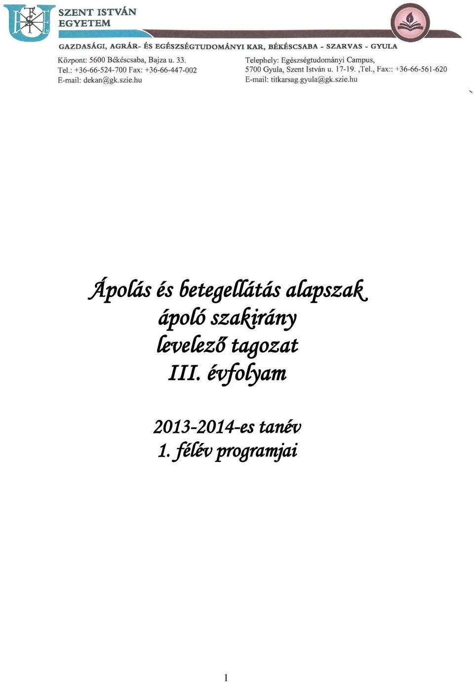 levelező tagozat III.