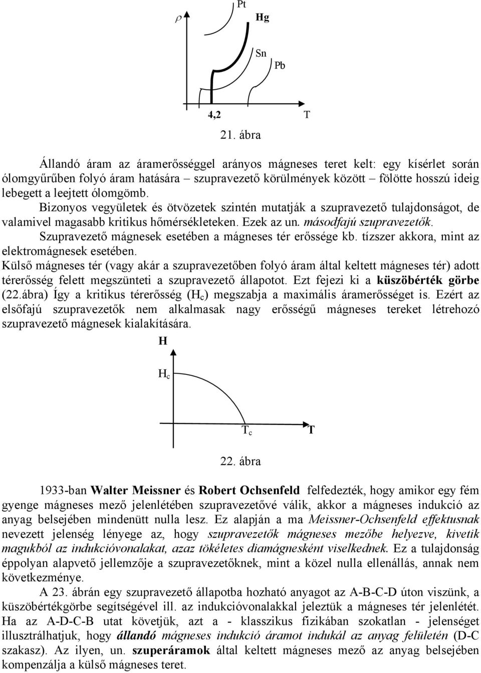 Bizonyos vegyületek és ötvözetek szintén mutatják a szupravezető tulajdonságot, de valamivel magasabb kritikus hőmérsékleteken. Ezek az un. másodfajú szupravezetők.