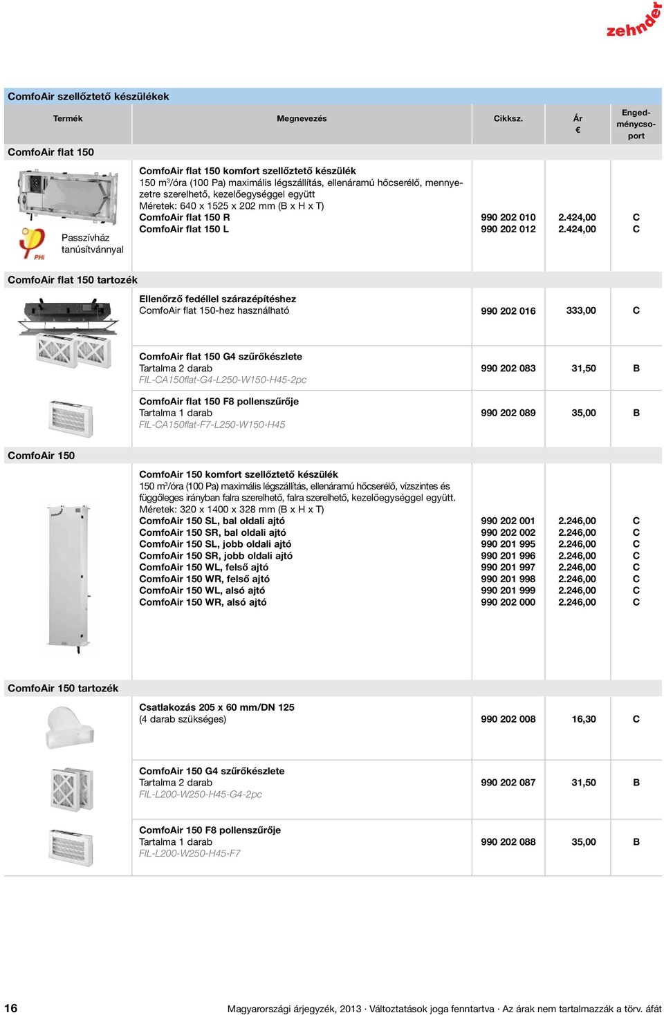 640 x 1525 x 202 mm ( x H x T) omfoair flat 150 R omfoair flat 150 L 990 202 010 990 202 012 2.424,00 2.