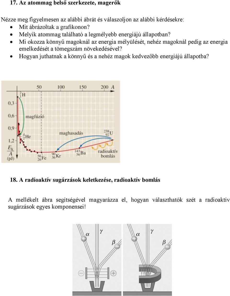 Mi okozza könnyű magoknál az energia mélyülését, nehéz magoknál pedig az energia emelkedését a tömegszám növekedésével?