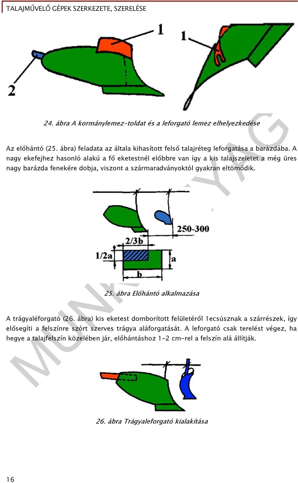 eltömődik. 25. ábra Előhántó alkalmazása A trágyaléforgató (26.