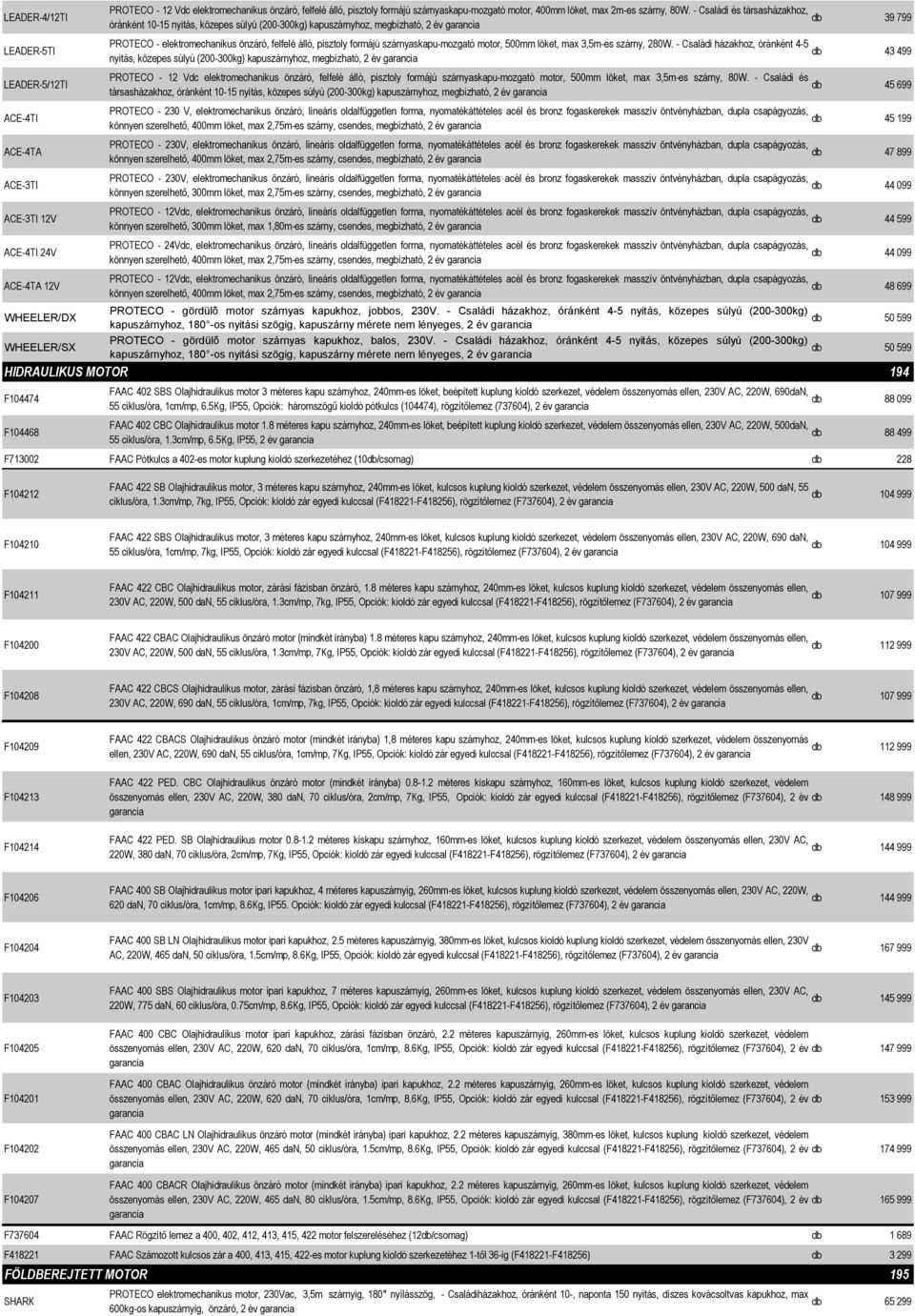 - Családi és társasházakhoz, óránként 10-15 nyitás, közepes súlyú (200-300kg) kapuszárnyhoz, megbízható, 2 év garancia PROTECO - elektromechanikus önzáró, felfelé álló, pisztoly formájú