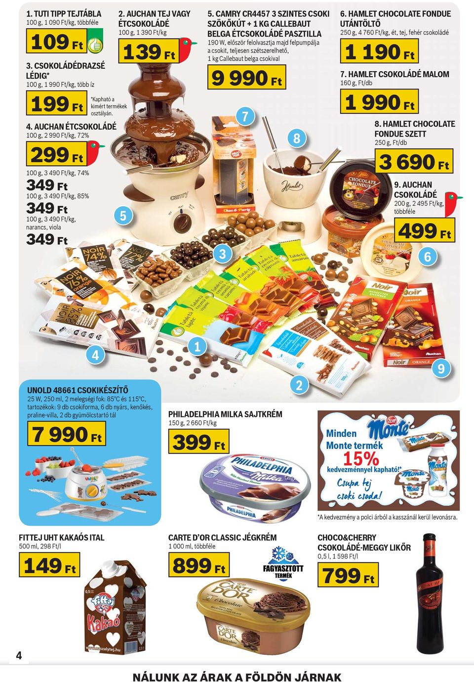 CAMRY CR4457 3 SZINTES CSOKI SZÖK KÚT + 1 KG CALLEBAUT BELGA ÉTCSOKOLÁDÉ PASZTILLA 190 W, el ször felolvasztja majd felpumpálja a csokit, teljesen szétszerelhet, 1 kg Callebaut belga csokival 9 99 7
