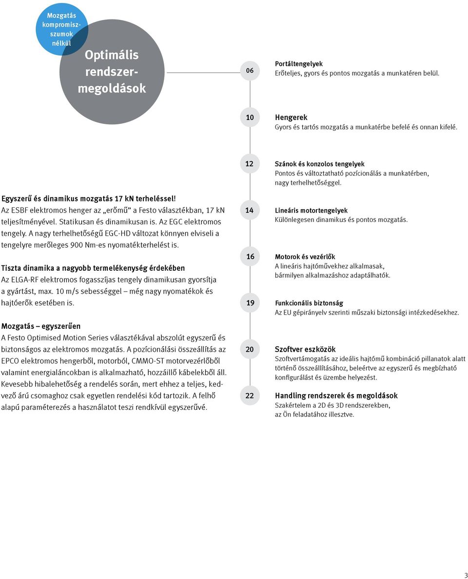 Egyszerű és dinamikus mozgatás 17 kn terheléssel! Az ESBF elektromos henger az erőmű a Festo választékban, 17 kn teljesítményével. Statikusan és dinamikusan is. Az EGC elektromos tengely.