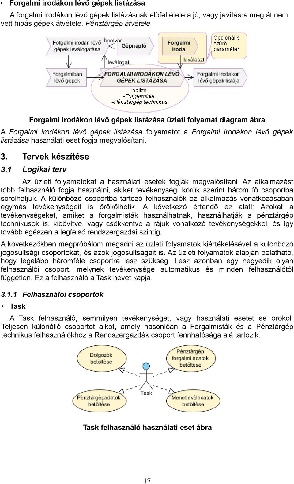 fogja megvalósítani. 3. Tervek készítése 3.1 Logikai terv Az üzleti folyamatokat a használati esetek fogják megvalósítani.