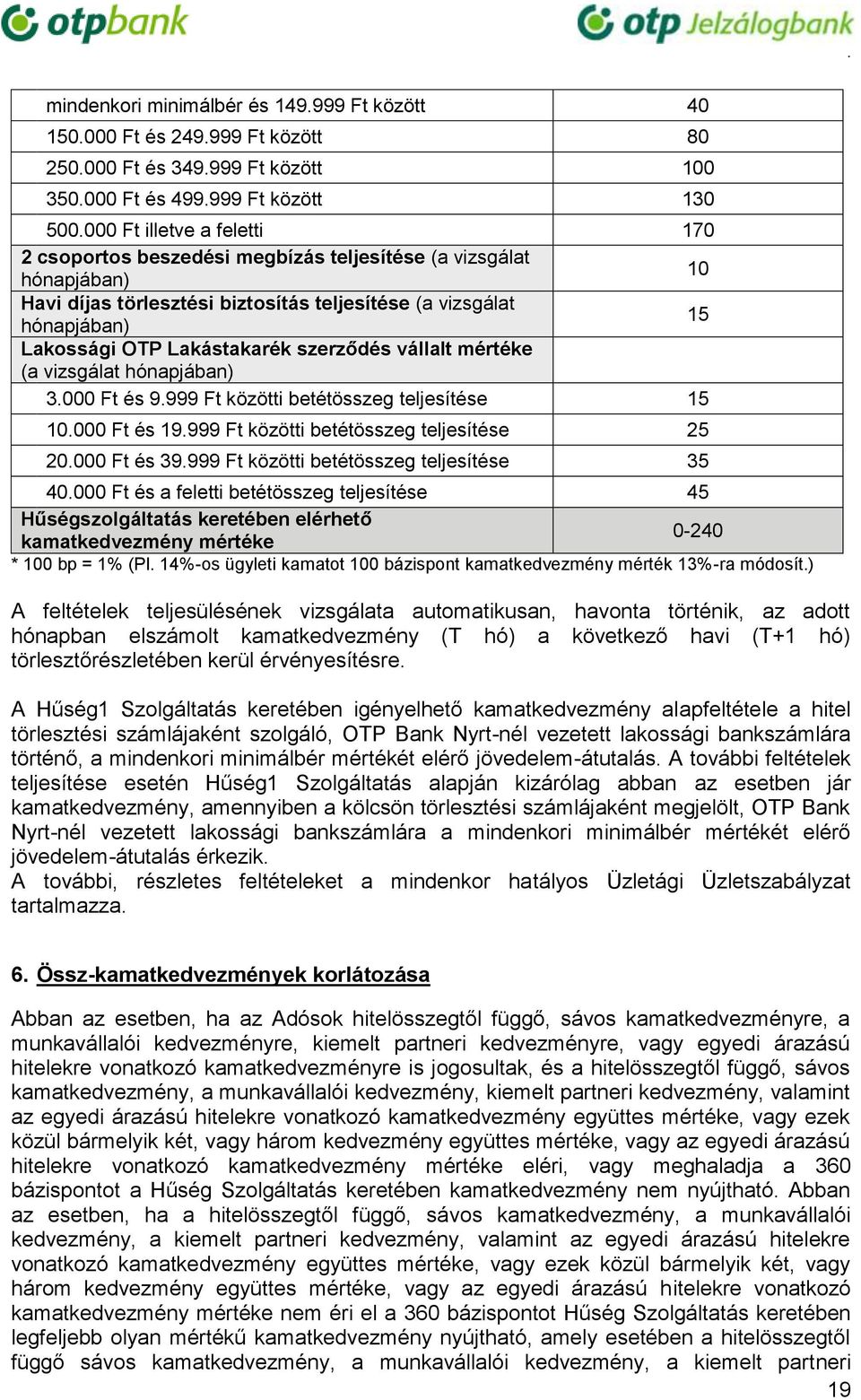 Lakástakarék szerződés vállalt mértéke (a vizsgálat hónapjában) 3.000 Ft és 9.999 Ft közötti betétösszeg teljesítése 15 10.000 Ft és 19.999 Ft közötti betétösszeg teljesítése 25 20.000 Ft és 39.