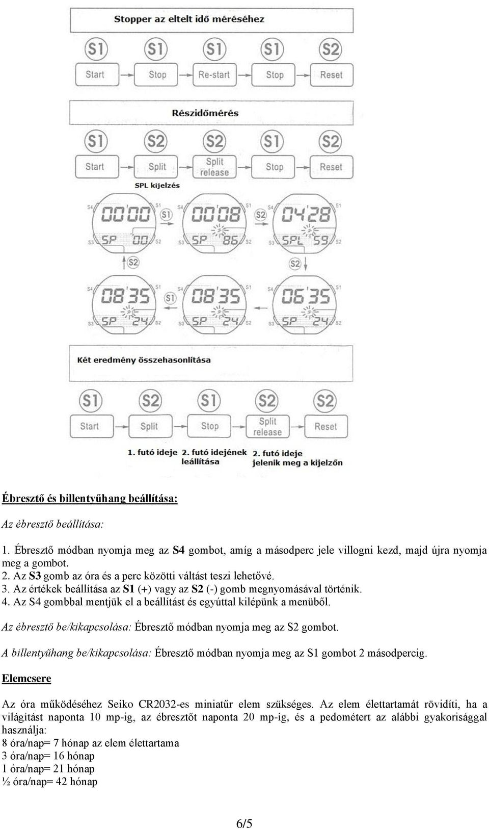 Használati útmutató LORUS digitális karórához Cal: Z019 - PDF Ingyenes  letöltés