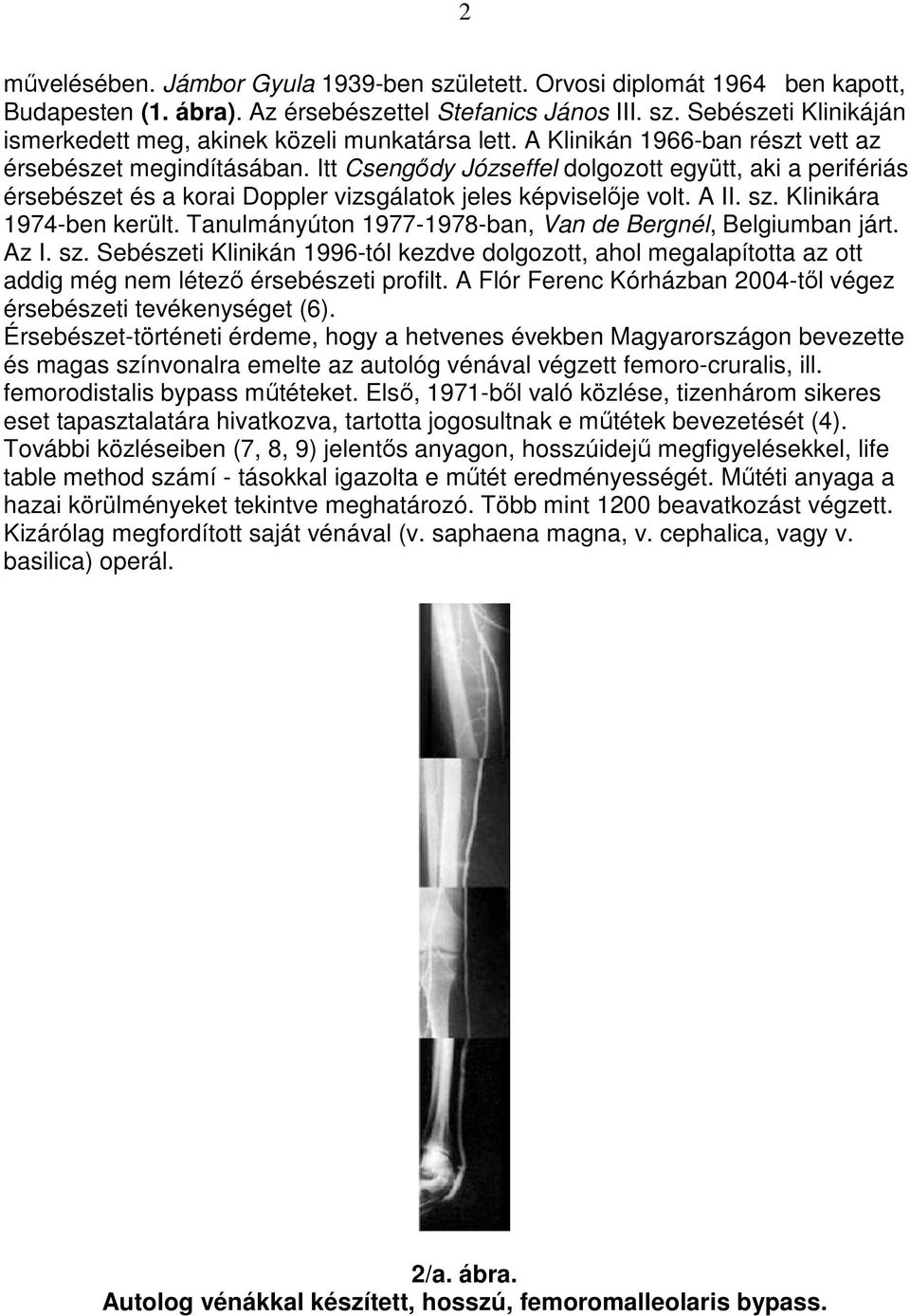 Klinikára 1974-ben került. Tanulmányúton 1977-1978-ban, Van de Bergnél, Belgiumban járt. Az I. sz.