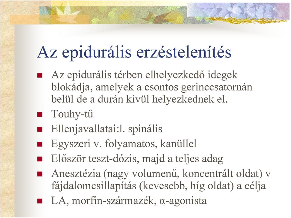 spinális Egyszeri v.