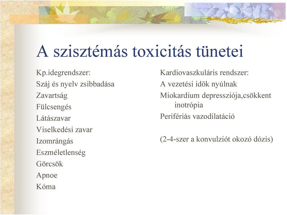 Viselkedési zavar Izomrángás Eszméletlenség Görcsök Apnoe Kóma Kardiovaszkuláris