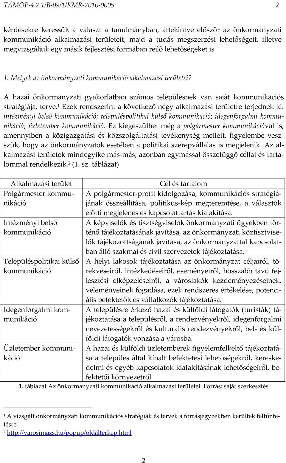 másik fejlesztési formában rejlő lehetőségeket is. 1. Melyek az önkormányzati alkalmazási területei? A hazai önkormányzati gyakorlatban számos településnek van saját s stratégiája, terve.