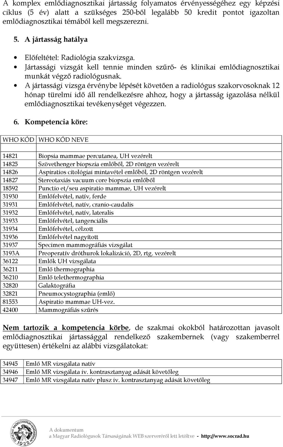 KOMPLEX EMLŐDIAGNOSZTIKAI JÁRTASSÁG (Előterjesztés a Radiológiai Szakmai  Kollégium részére ) - PDF Free Download