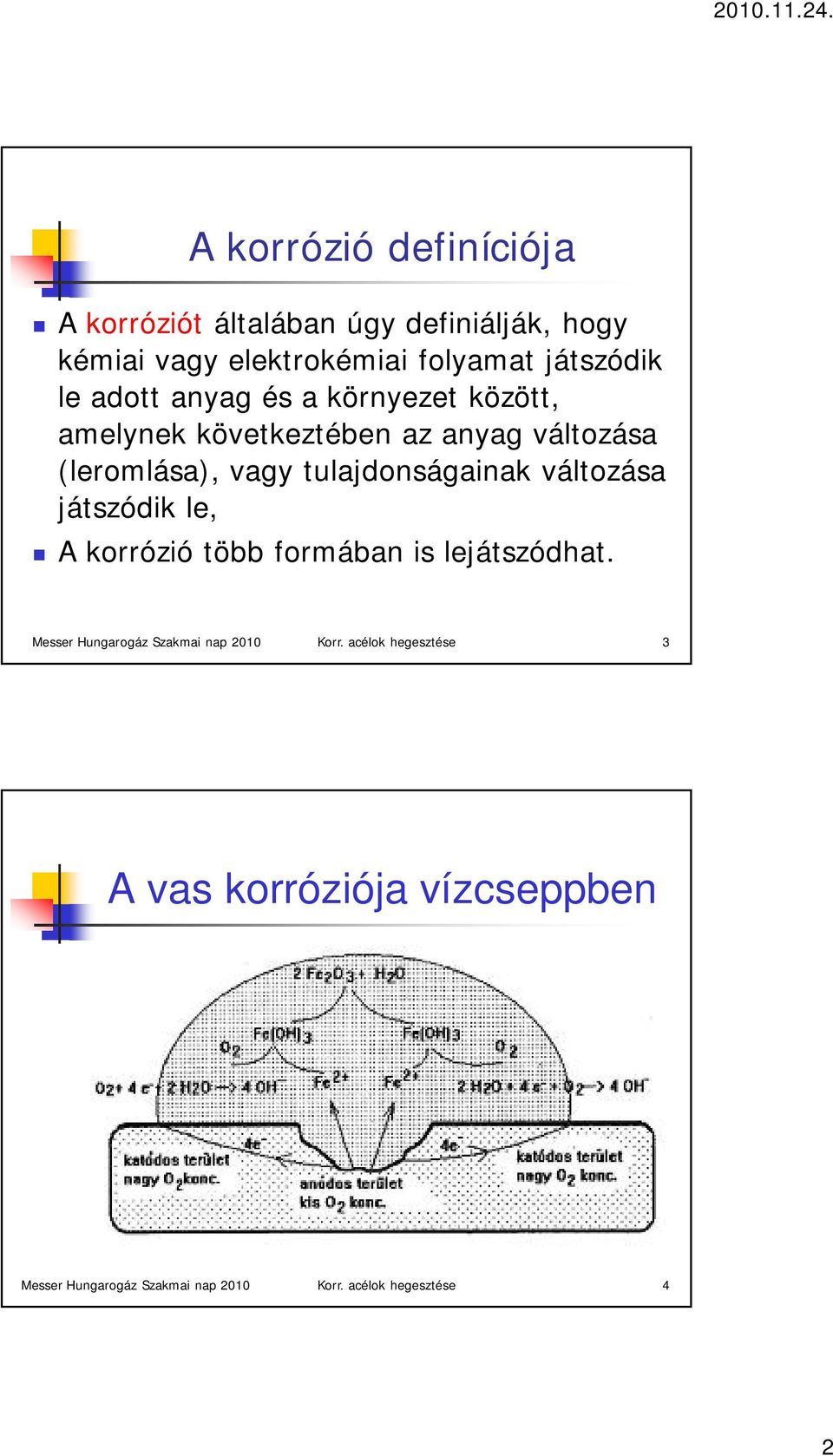 tulajdonságainak változása játszódik le, A korrózió több formában is lejátszódhat.