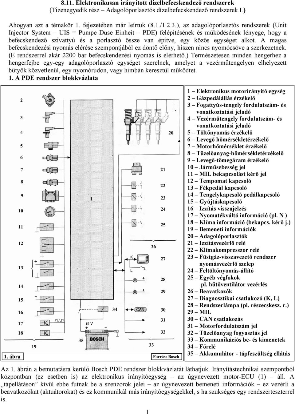 egységet alkot. A magas befecskendezési nyomás elérése szempontjából ez döntő előny, hiszen nincs nyomócsöve a szerkezetnek. (E rendszerrel akár 2200 bar befecskendezési nyomás is elérhető.