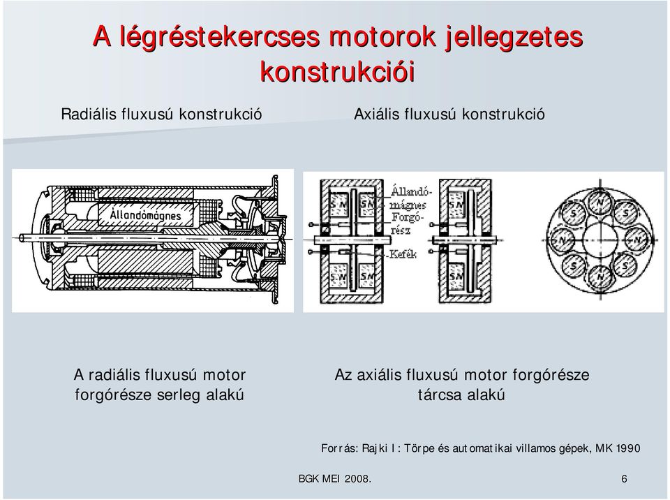 forgórésze serleg alakú Az axiális fluxusú motor forgórésze tárcsa