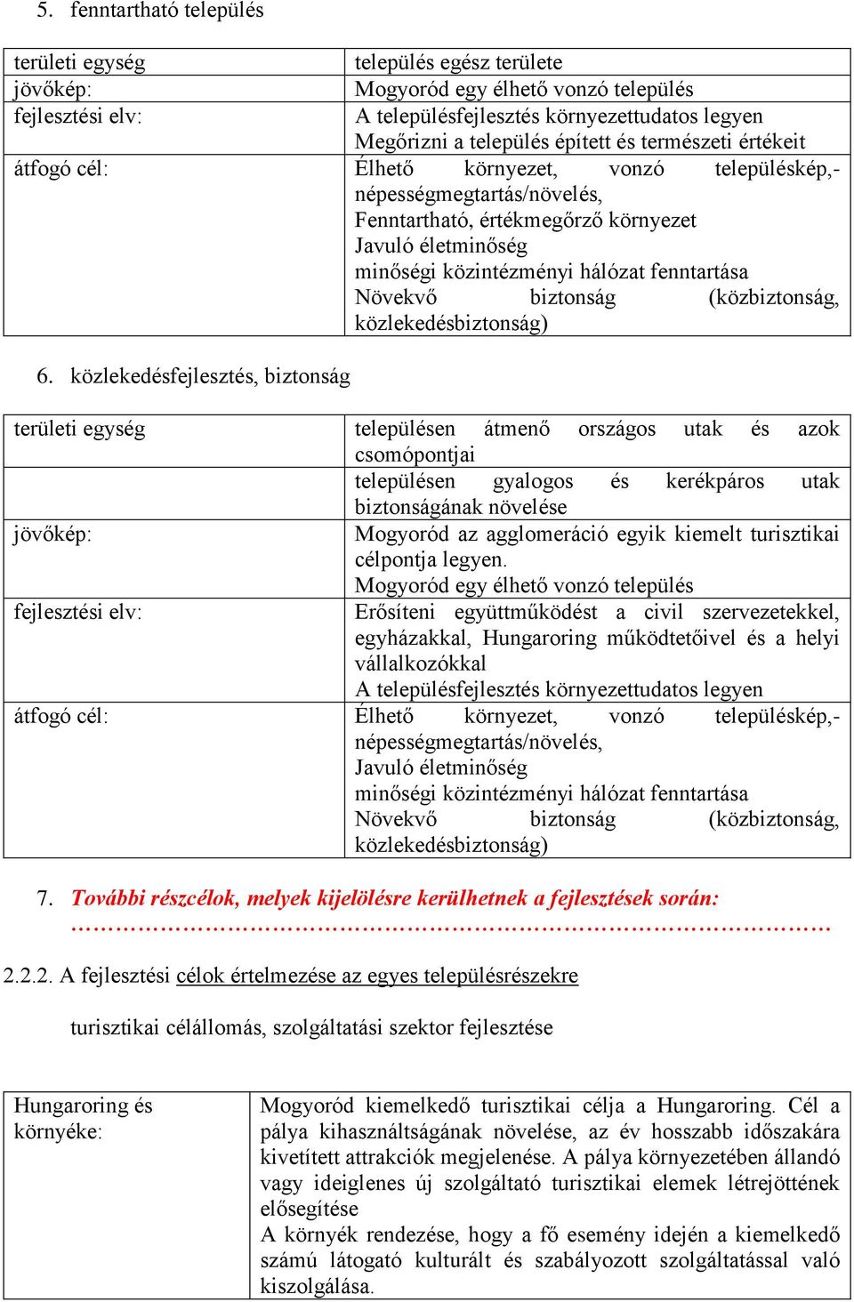 közlekedésfejlesztés, biztonság településen átmenő országos utak és azok csomópontjai településen gyalogos és kerékpáros utak biztonságának növelése Mogyoród az agglomeráció egyik kiemelt turisztikai