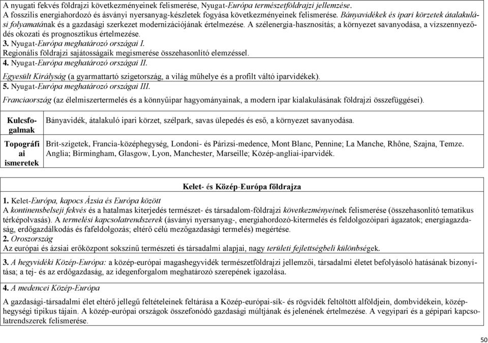 A szélenergia-hasznosítás; a környezet savanyodása, a vízszennyeződés okozati és prognosztikus értelmezése. 3. Nyugat-Európa meghatározó országai I.
