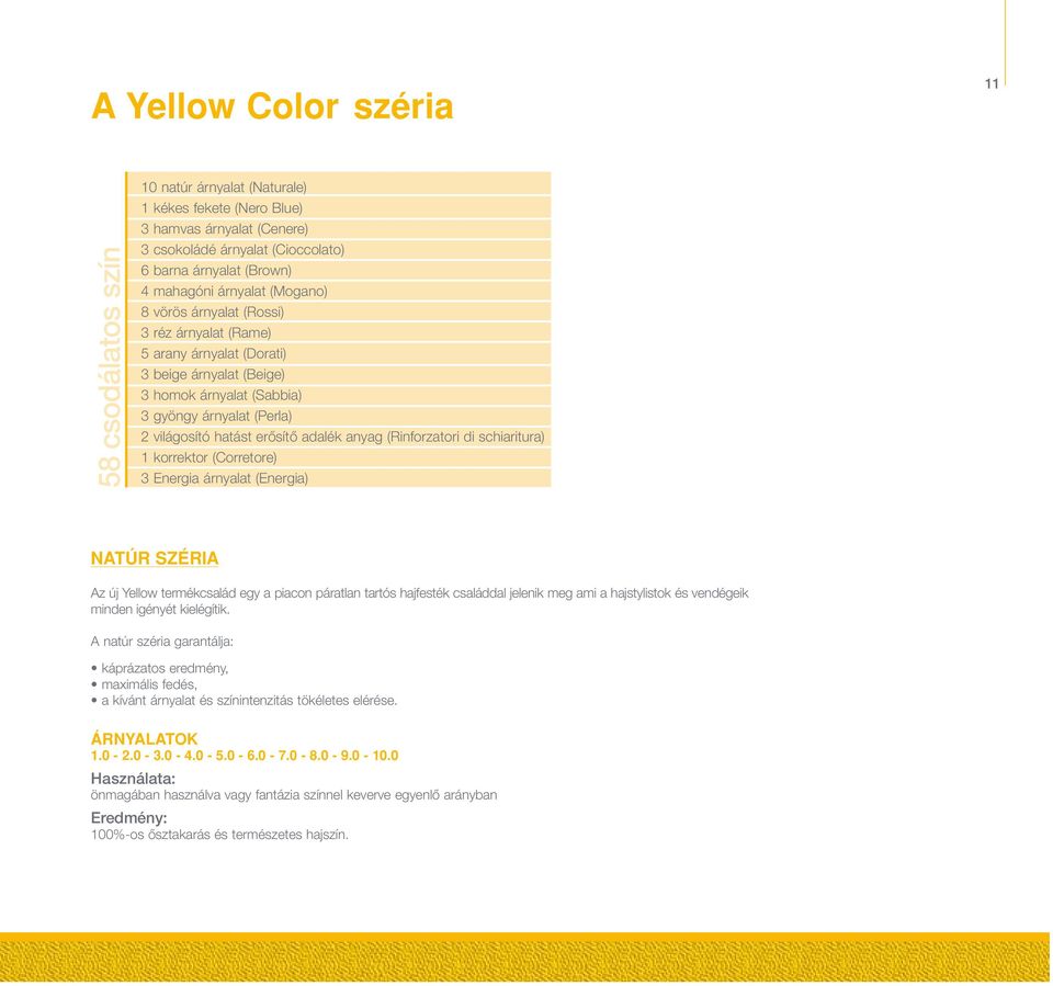 Tartalom. Yellow Color Éld színesen az életed! A kozmetikai színezés  elmélete A Yellow Color számozási szisztémája A Yellow Color széria - PDF  Ingyenes letöltés