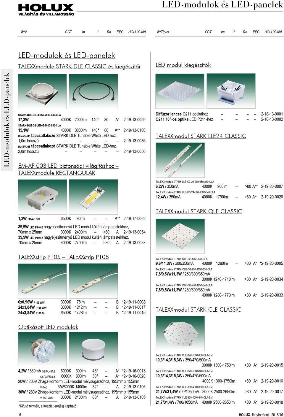 LED-hez, 1,0m hosszú 2-19-13-0085 RJ45/RJ45 tápcsatlakozó STARK DLE Tunable White LED-hez, 2,0m hosszú 2-19-13-0086 EM-AP 003 LED biztonsági világításhoz TALEXXmodule RECTANGULAR LED modul