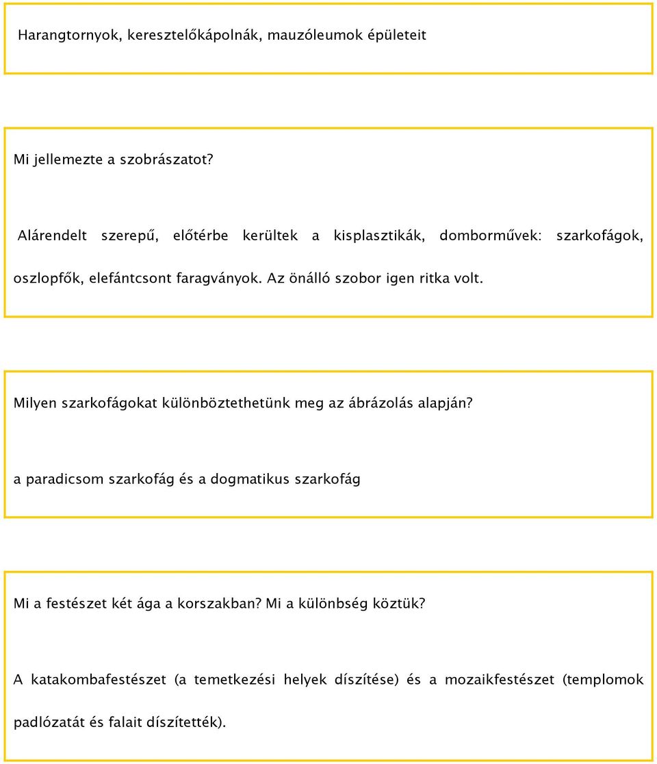 Az önálló szobor igen ritka volt. Milyen szarkofágokat különböztethetünk meg az ábrázolás alapján?