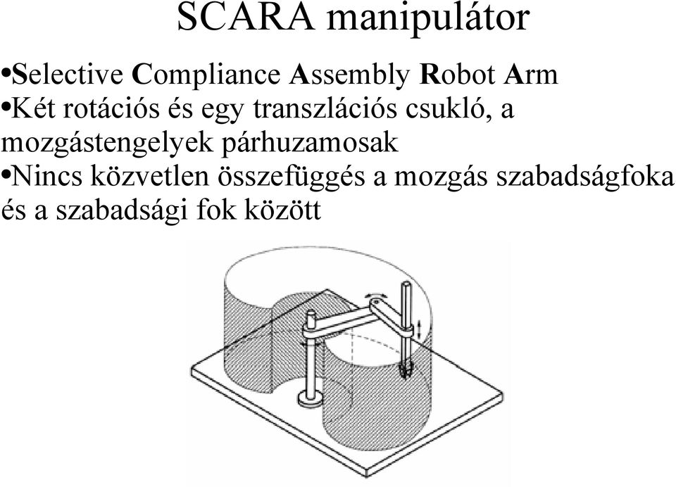 a mozgástengelyek párhuzamosak Nincs közvetlen