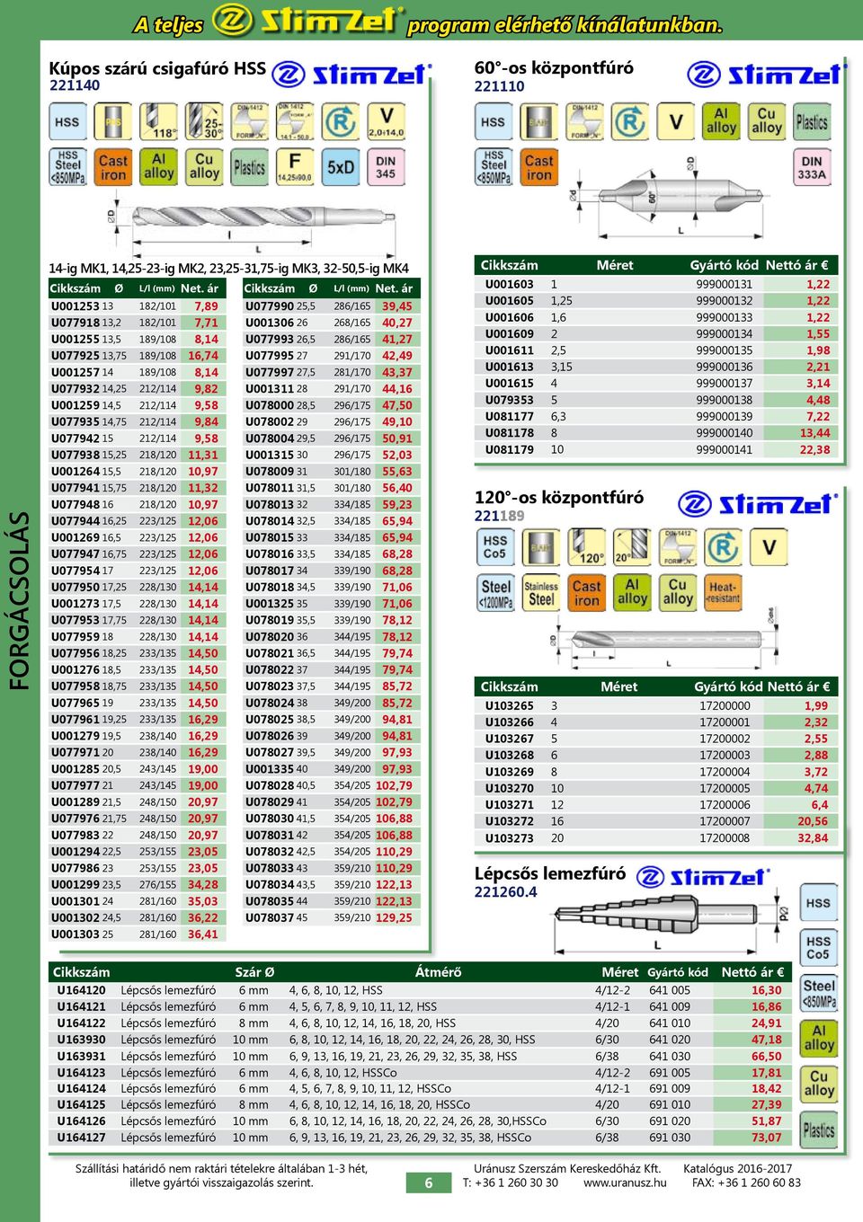 212/114 9,84 U077942 15 212/114 9,58 U077938 15,25 218/120 11,31 U001264 15,5 218/120 10,97 U077941 15,75 218/120 11,32 U077948 16 218/120 10,97 U077944 16,25 223/125 12,06 U001269 16,5 223/125 12,06