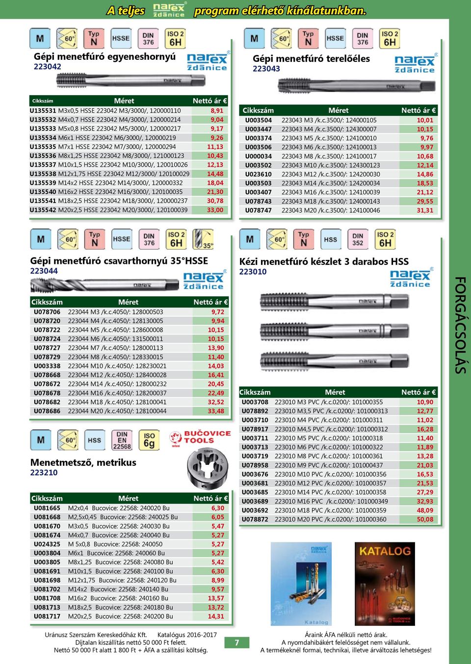 Předkládaný katalog nabízí podrobný přehled standardních Der vorgelegte Katalog bietet eine ausführliche Über sicht výrobků: von allen hergestellen Standardprodukten: - ruční sadové závitníky dle