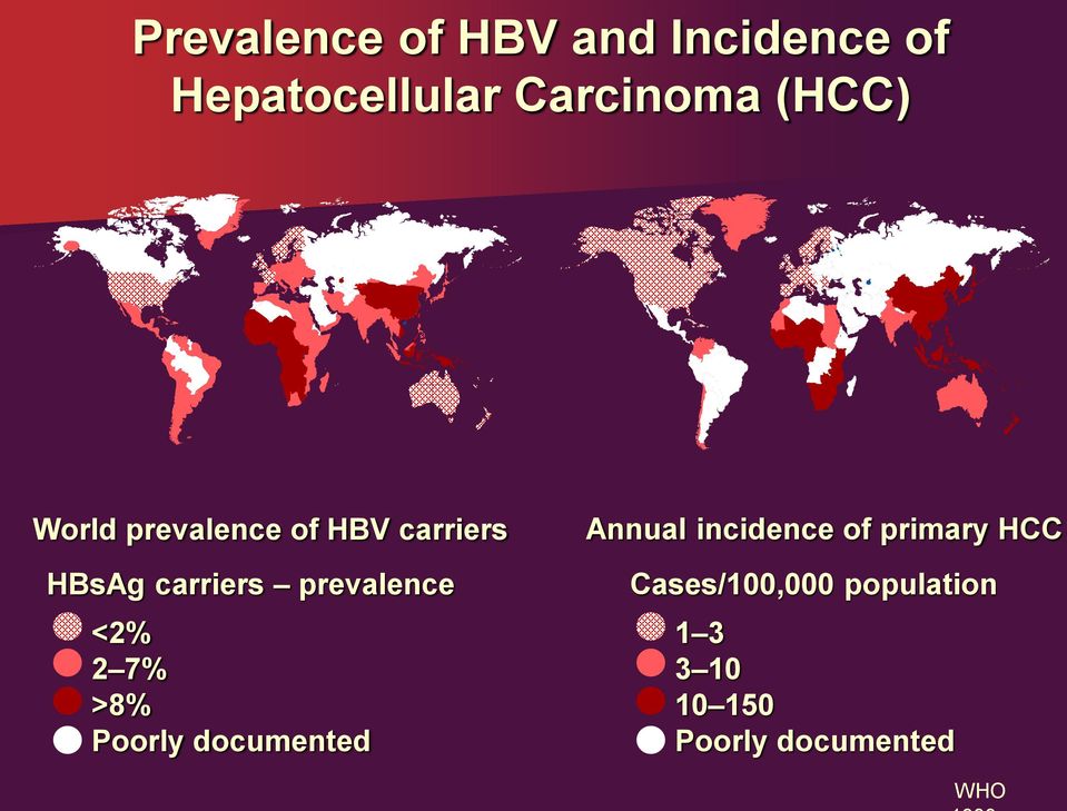 primary HCC HBsAg carriers prevalence <2% 2 7% >8% Poorly