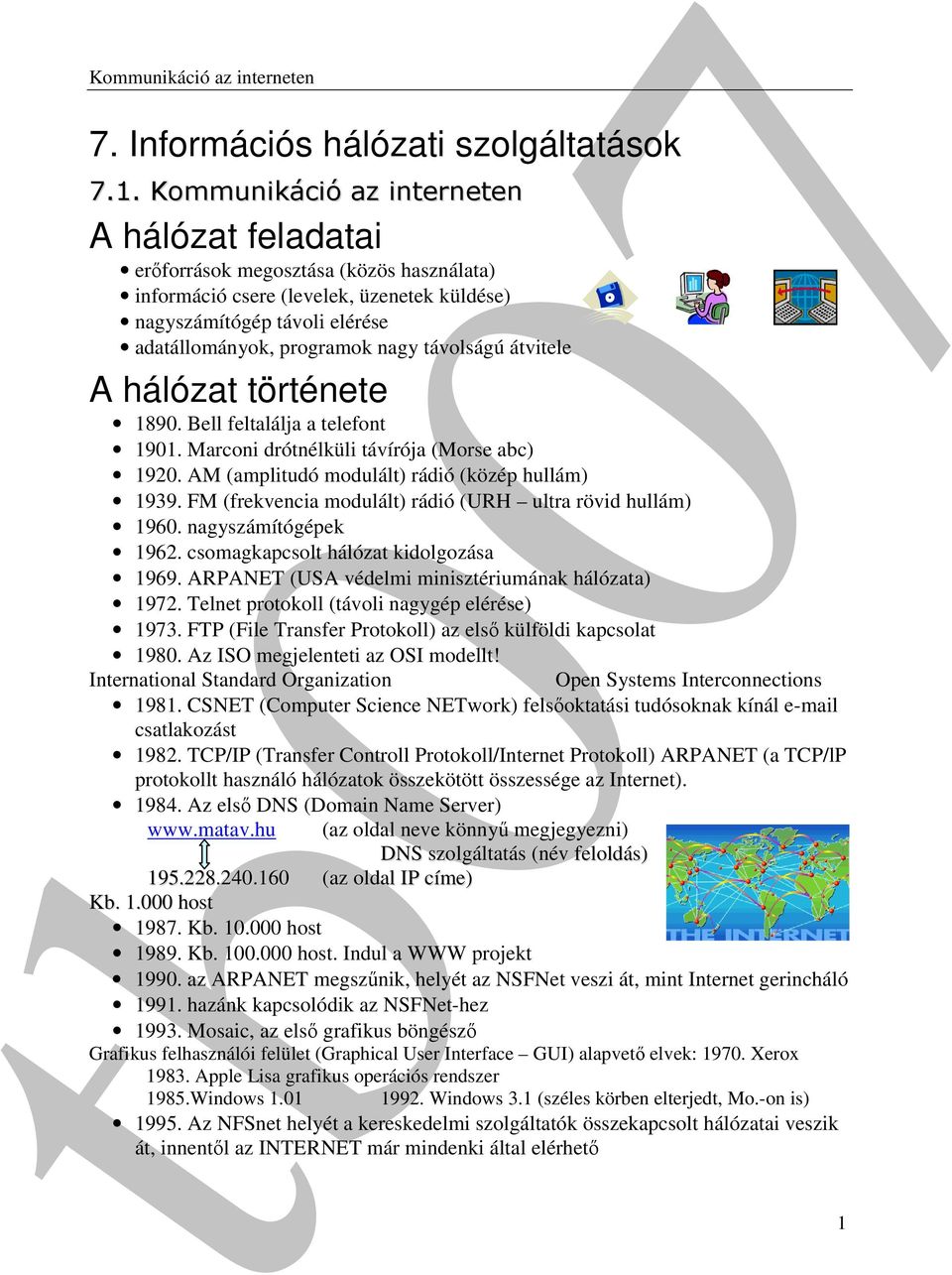 7. Információs hálózati szolgáltatások - PDF Free Download
