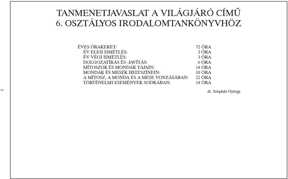 DOLGOZATÍRÁS ÉS -JAVÍTÁS: MÍTOSZOK ÉS MONDÁK TÁJAIN: MONDÁK ÉS MESÉK HELYSZÍNEIN: A