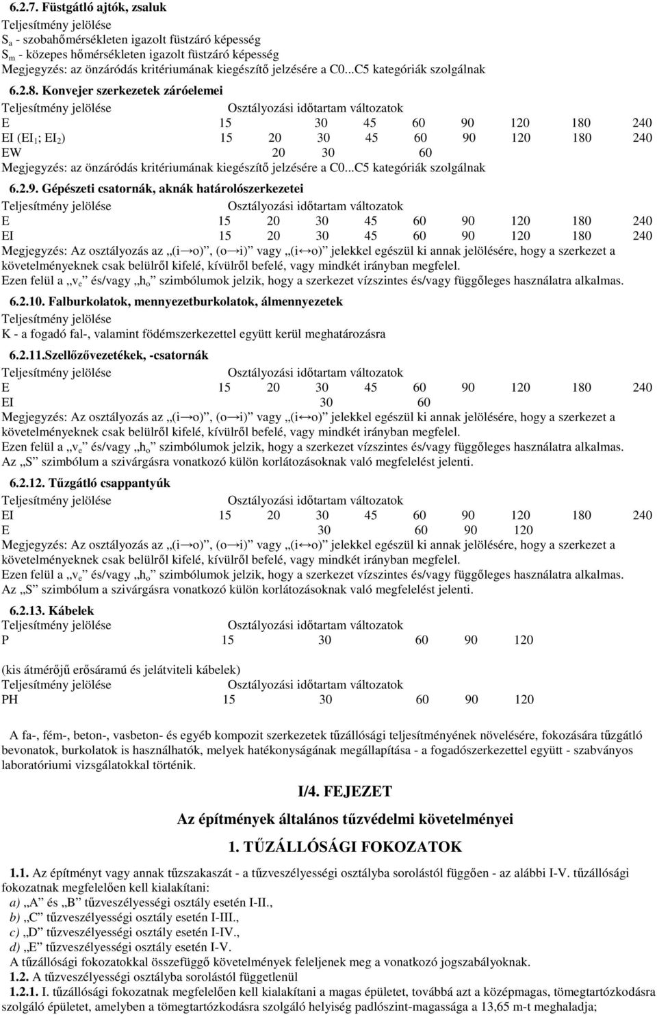 kiegészítı jelzésére a C0...C5 kategóriák szolgálnak 6.2.8.