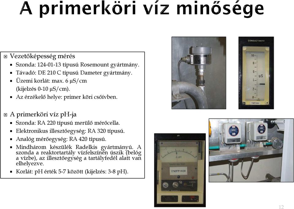 Elektronikus illesztőegység: RA 320 típusú. Analóg mérőegység: RA 420 típusú. Mindhárom készülék Radelkis gyártmányú.