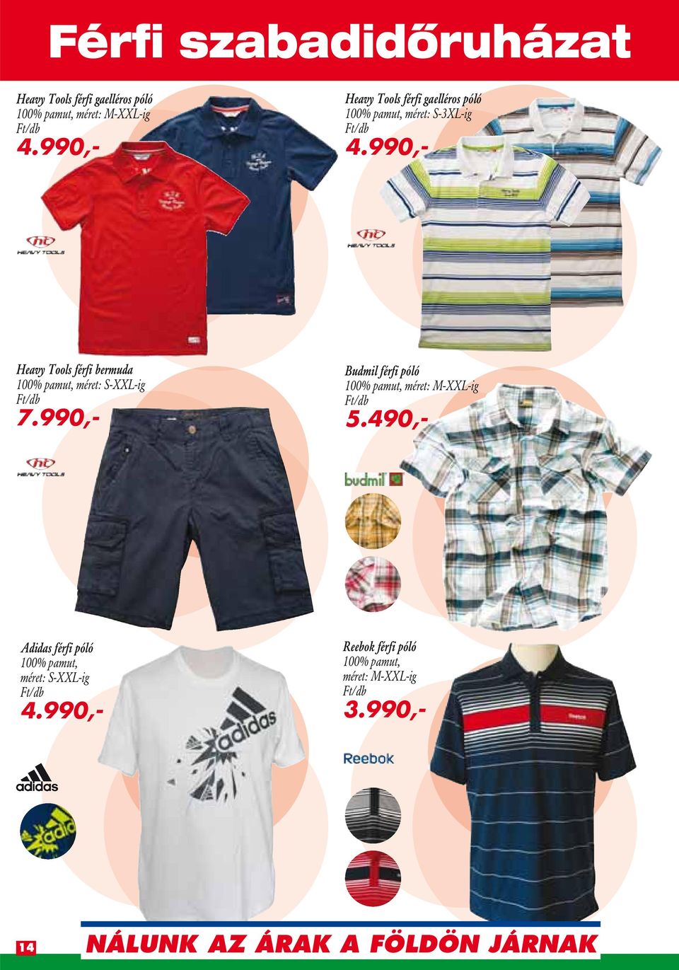990,- Heavy Tools férfi bermuda 100% pamut, méret: S-XXL-ig 7.