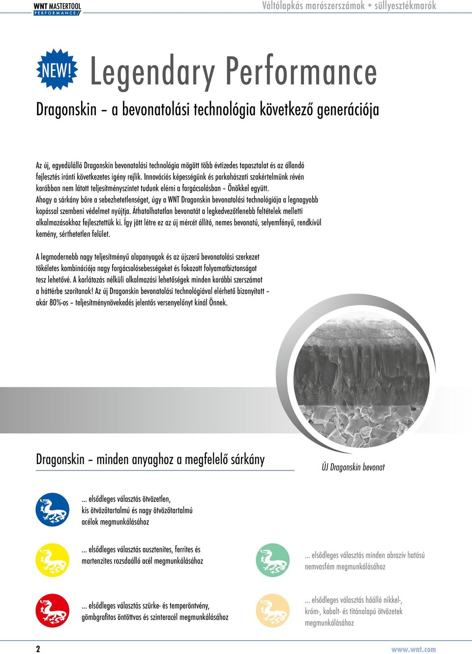 Ahogy a sákány bőe a sebezhetetlenséget, úgy a WNT Dagonskin bevonatolási technológiája a legnagyobb kopással szembeni védelmet nyújtja.