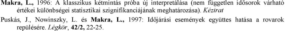 idősorok várható értékei különbségei statisztikai szignifikanciájának
