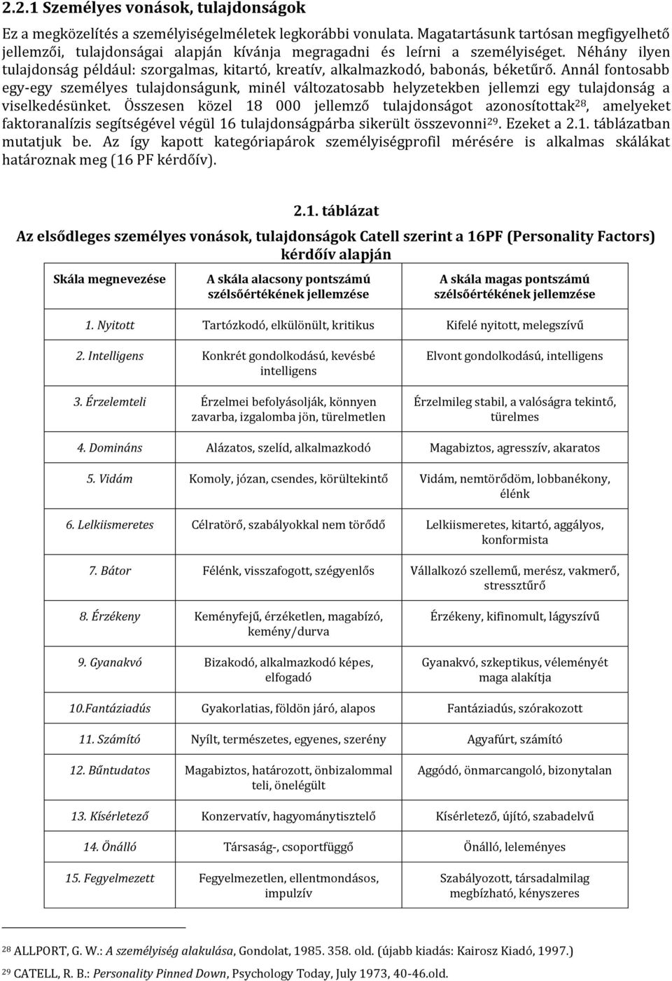 Néhány ilyen tulajdonság például: szorgalmas, kitartó, kreatív, alkalmazkodó, babonás, béketűrő.