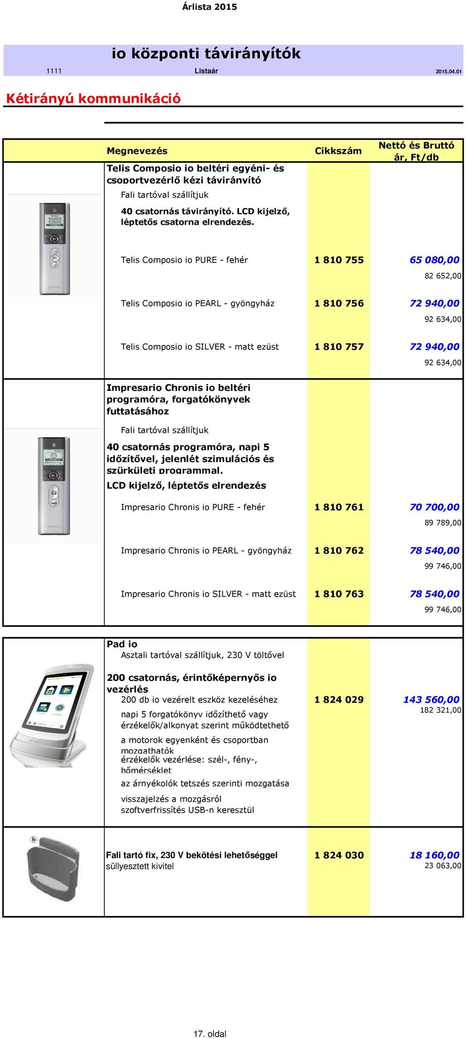 Telis Composio io PURE - fehér 1 810 755 65 080,00 82 652,00 Telis Composio io PEARL - gyöngyház 1 810 756 72 940,00 92 634,00 Telis Composio io SILVER - matt ezüst 1 810 757 72 940,00 92 634,00