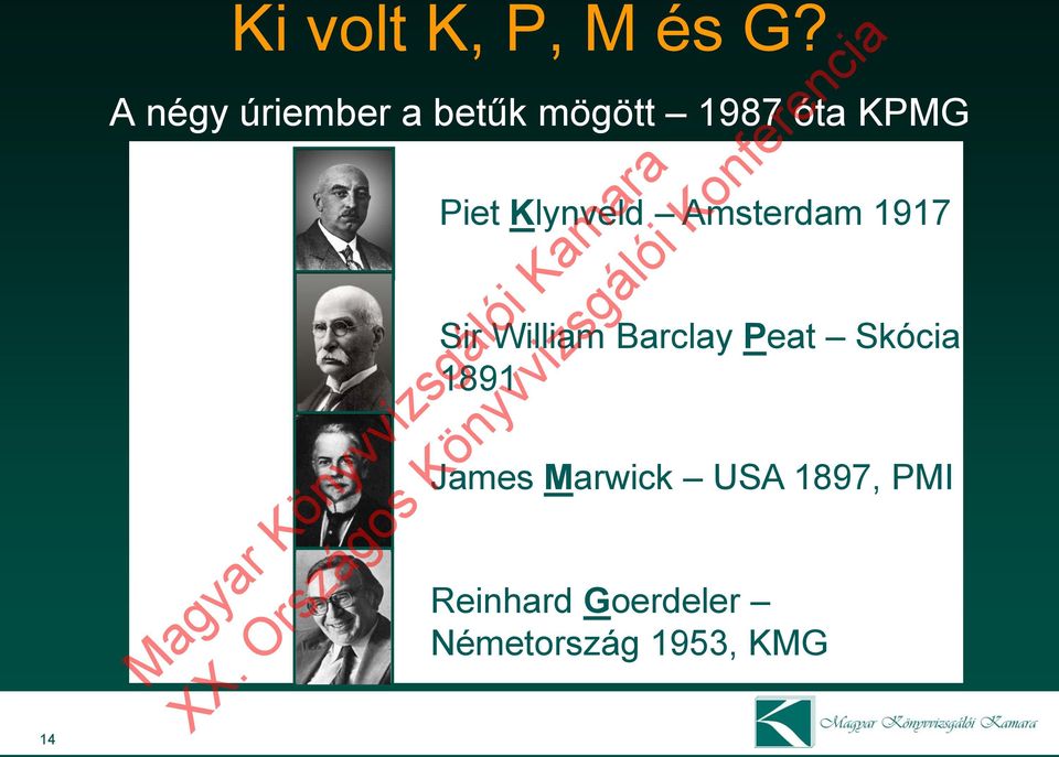 betűk mögött 1987 óta KPMG Piet Klynveld Amsterdam 1917 Sir