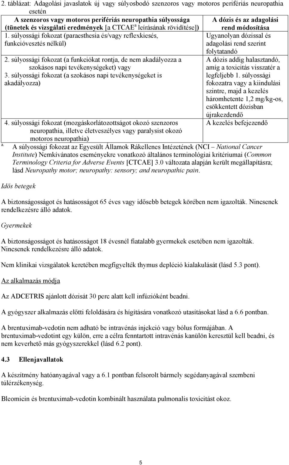 súlyossági fokozat (paraesthesia és/vagy reflexkiesés, Ugyanolyan dózissal és funkcióvesztés nélkül) adagolási rend szerint a. 2.