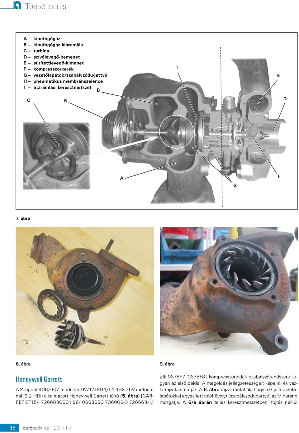 ábra) [GAR- RET GT154 7266830001 9640668680 706006-3 726663-1/ 9. ábra ZIE.0375F7 0375F8] kompresszoroldali szabályzórendszere legyen az első példa.