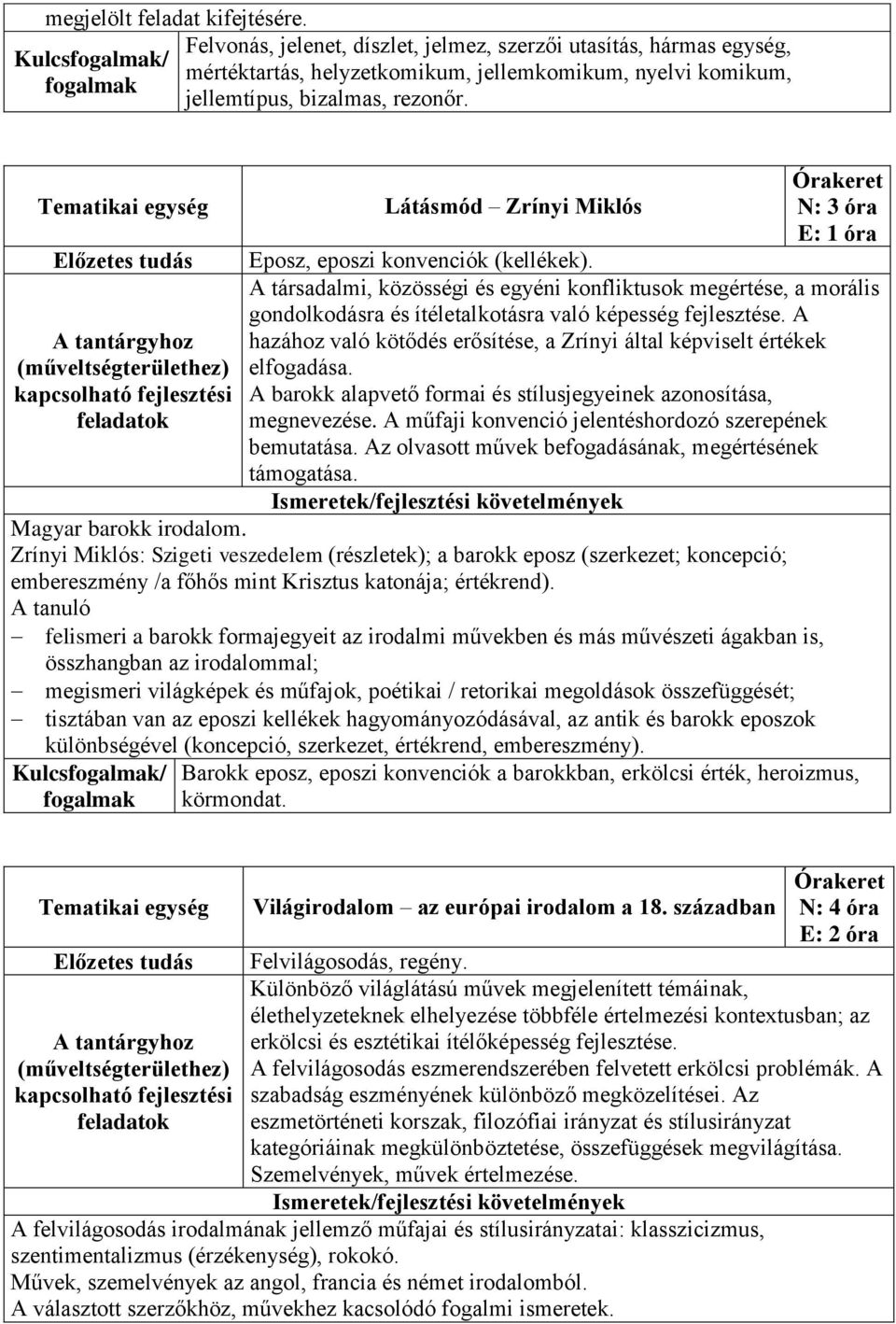 A társadalmi, közösségi és egyéni konfliktusok megértése, a morális gondolkodásra és ítéletalkotásra való képesség fejlesztése.