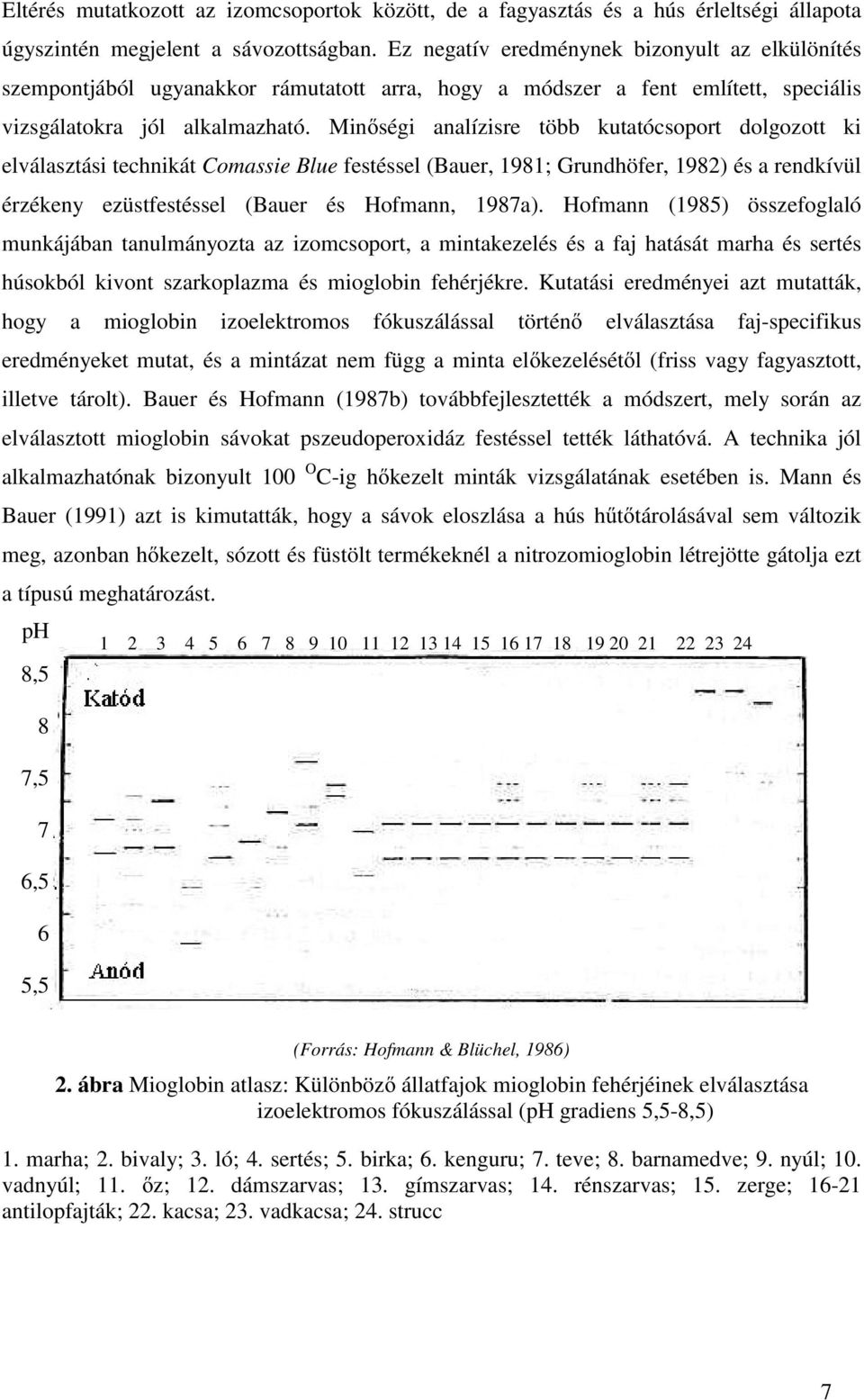Minőségi analízisre több kutatócsoport dolgozott ki elválasztási technikát Comassie Blue festéssel (Bauer, 1981; Grundhöfer, 1982) és a rendkívül érzékeny ezüstfestéssel (Bauer és Hofmann, 1987a).